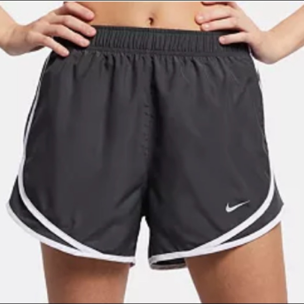 Dark grey and white nike shorts